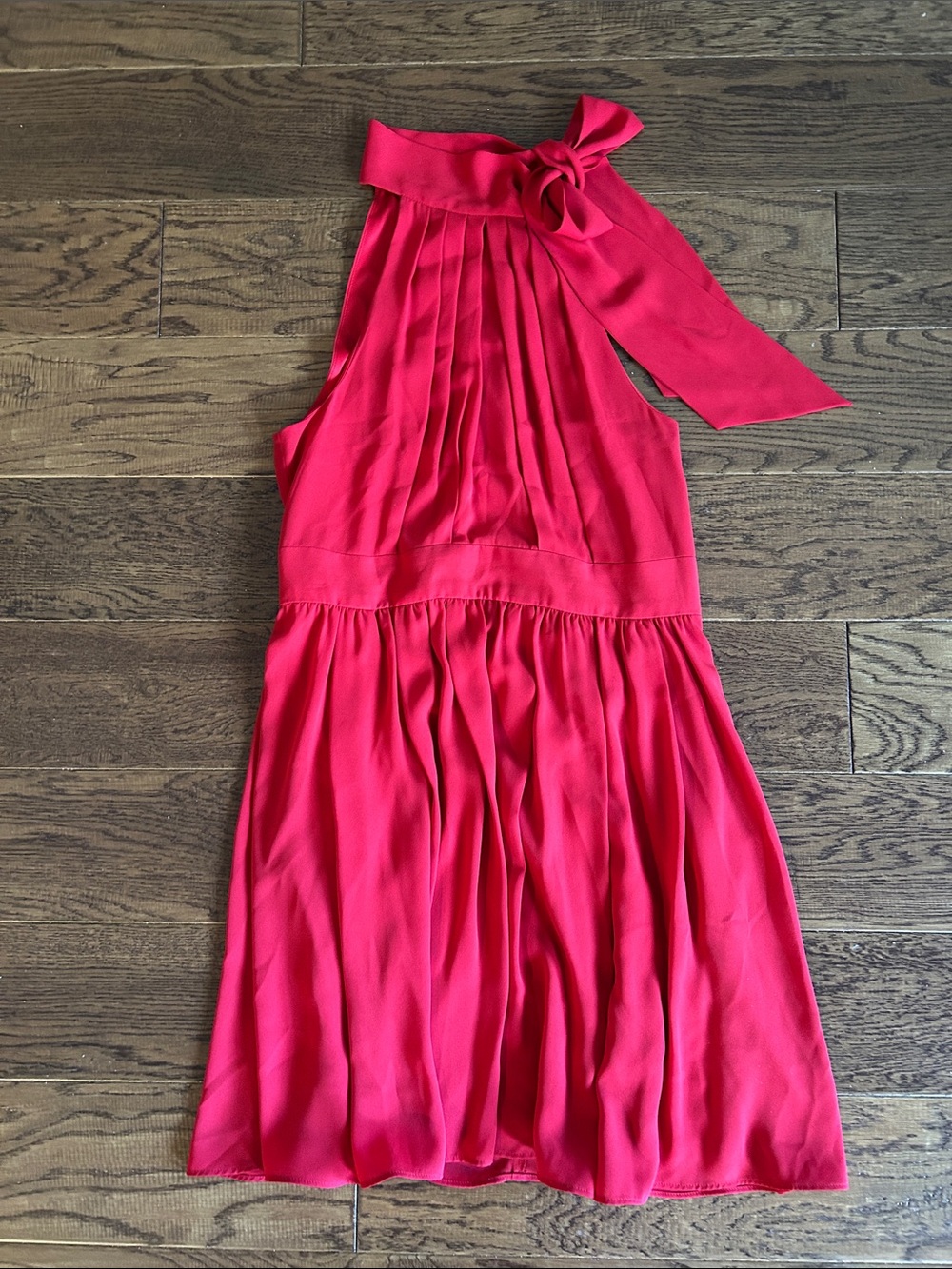 Express Red Bow Neck Halter Dress